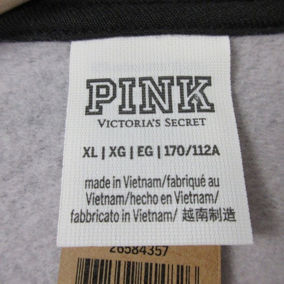 PINK Victoria's Secret Sweatshirt Women XL Buffalo Plaid Oversized Lounge 398 - Picture 3 of 11